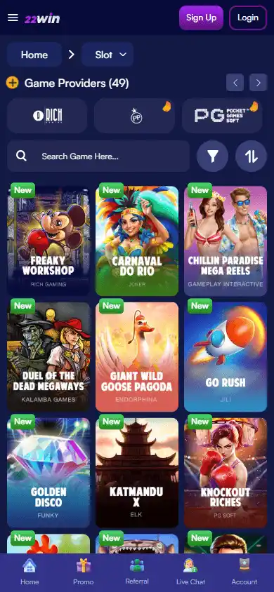 22Win Casino screenshot 5