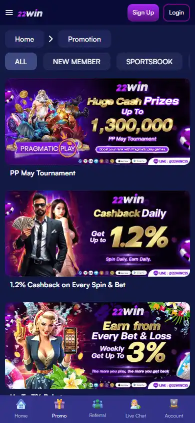 22Win Casino screenshot 6