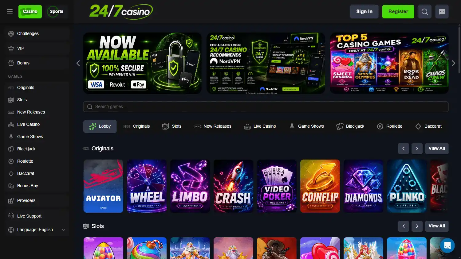 24/7 Casino screenshot 1