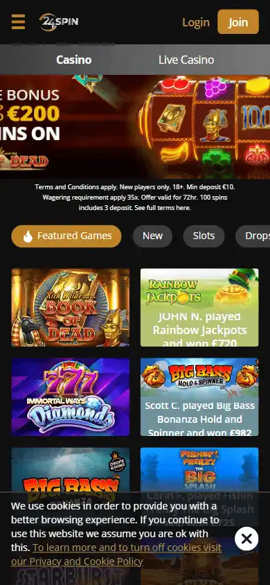 24Spin Casino screenshot 3