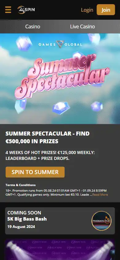 24Spin Casino screenshot 4