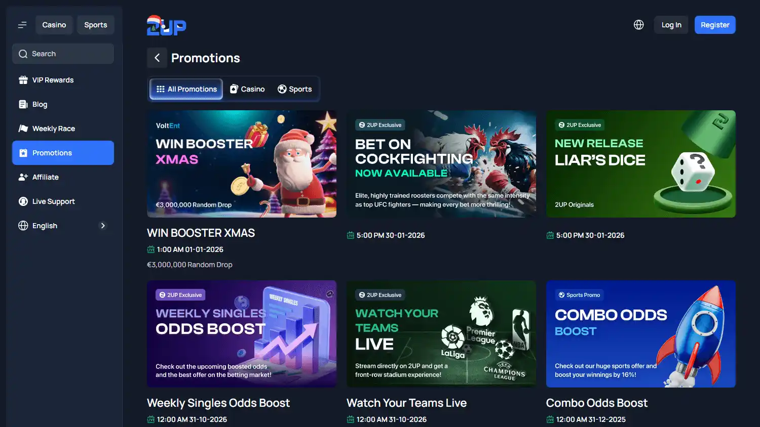 2UP Casino screenshot 3