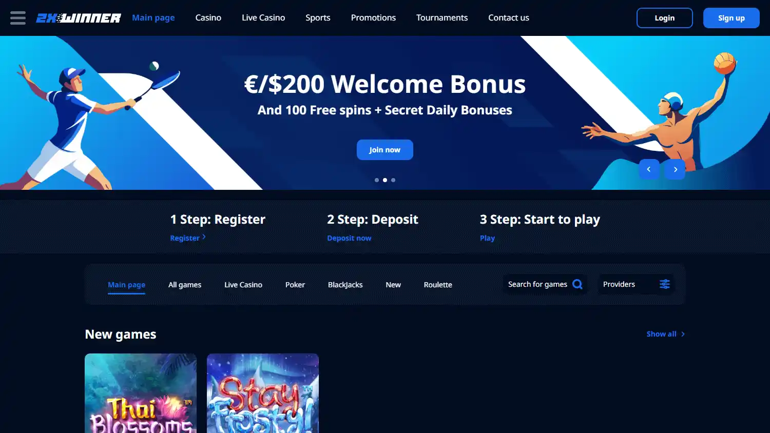 2xwinner Casino screenshot 1