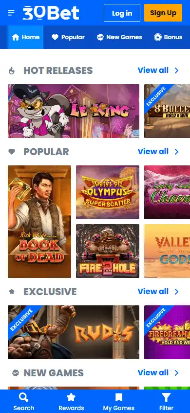 30 Bet Casino screenshot 5