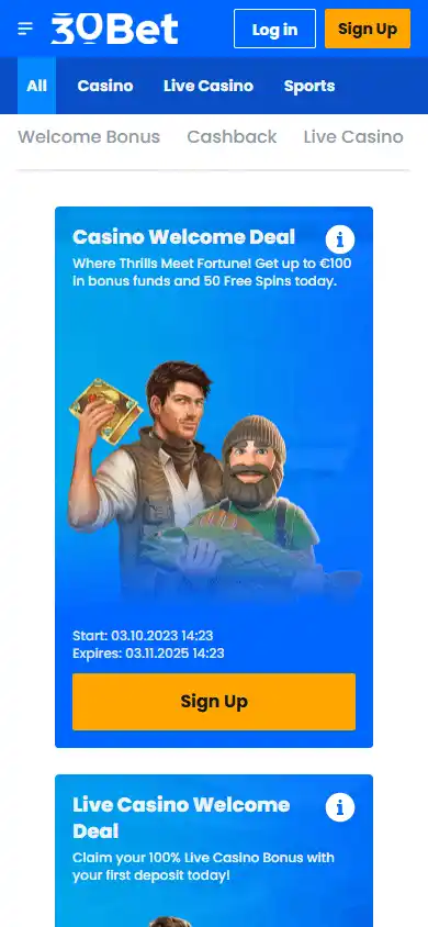 30 Bet Casino screenshot 6
