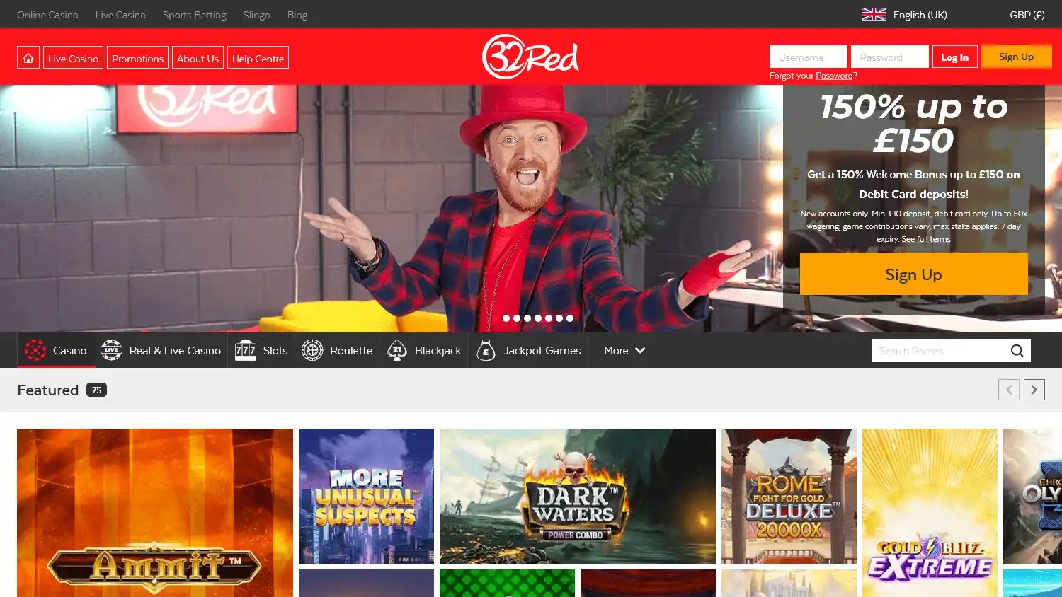 32Red Casino UK screenshot 1