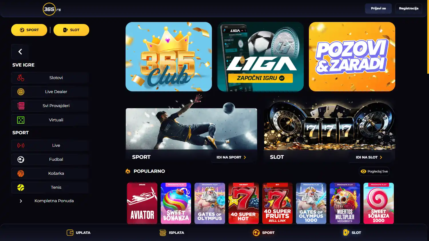 365.rs Casino screenshot 1