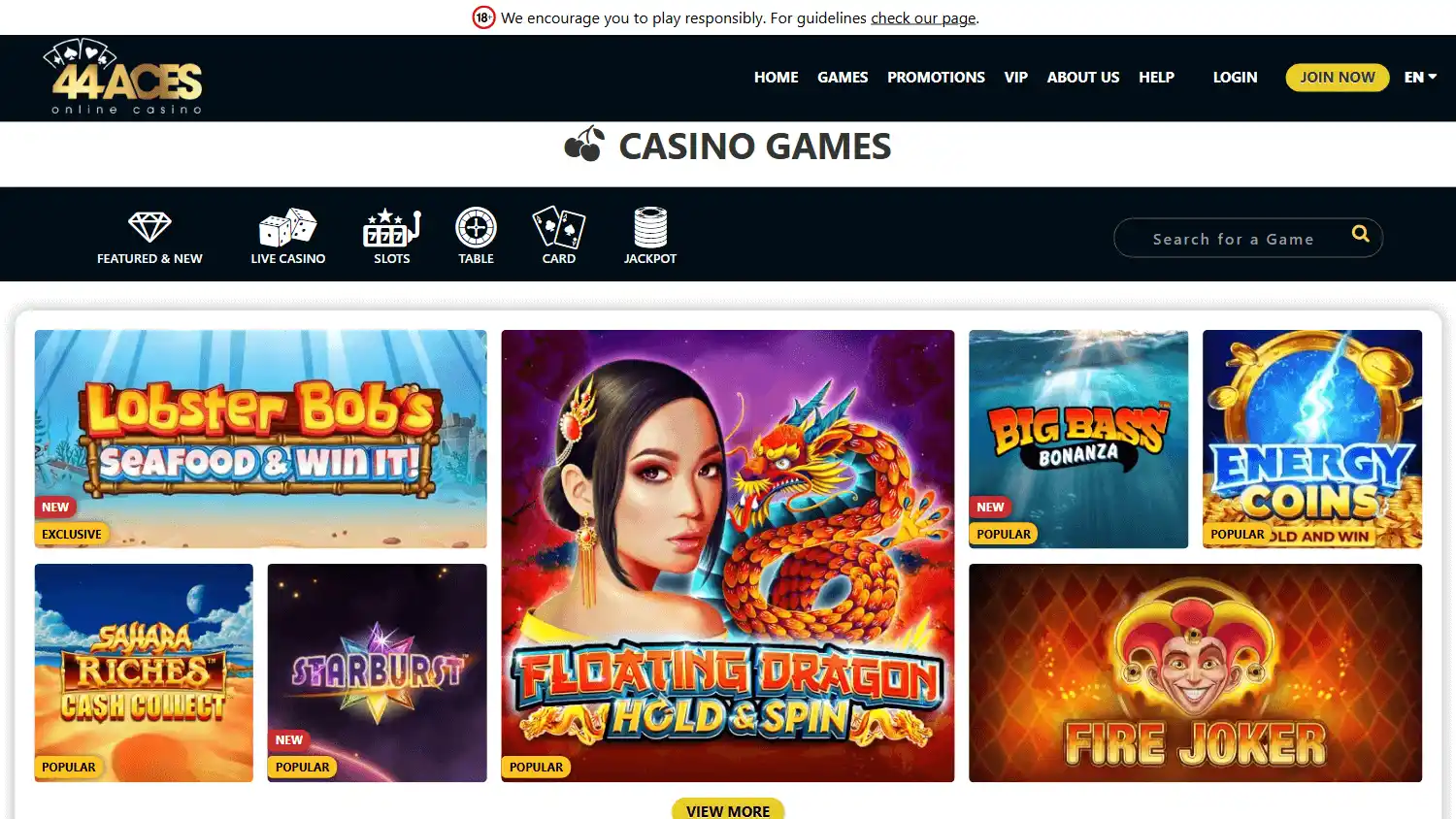 44Aces Casino screenshot 2
