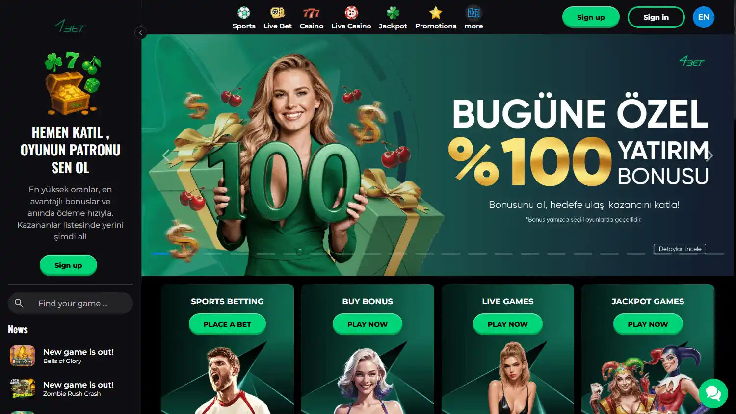 4Bet Casino screenshot 1