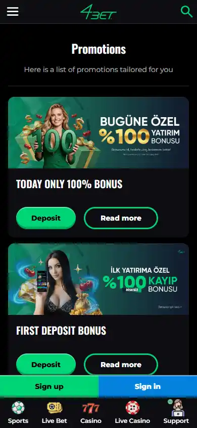 4Bet Casino screenshot 6
