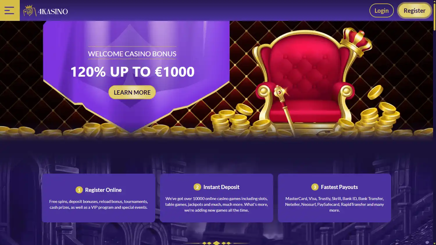4Kasino Casino screenshot 1