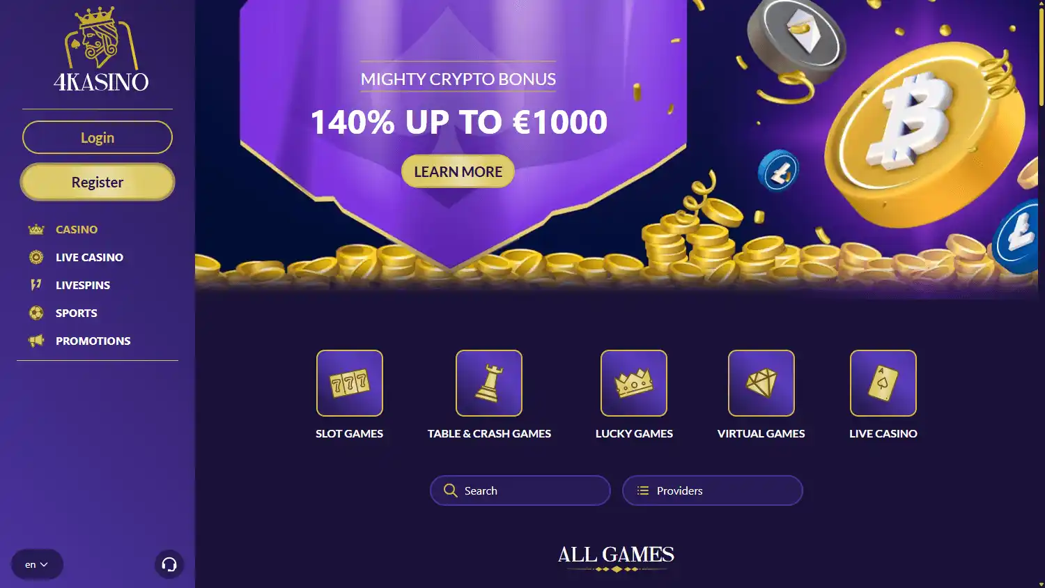 4Kasino Casino screenshot 2