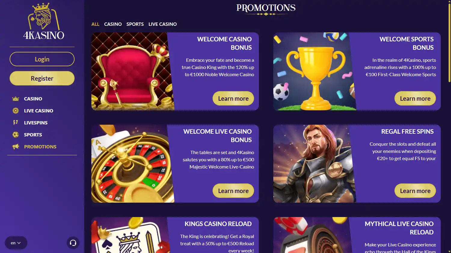 4Kasino Casino screenshot 3