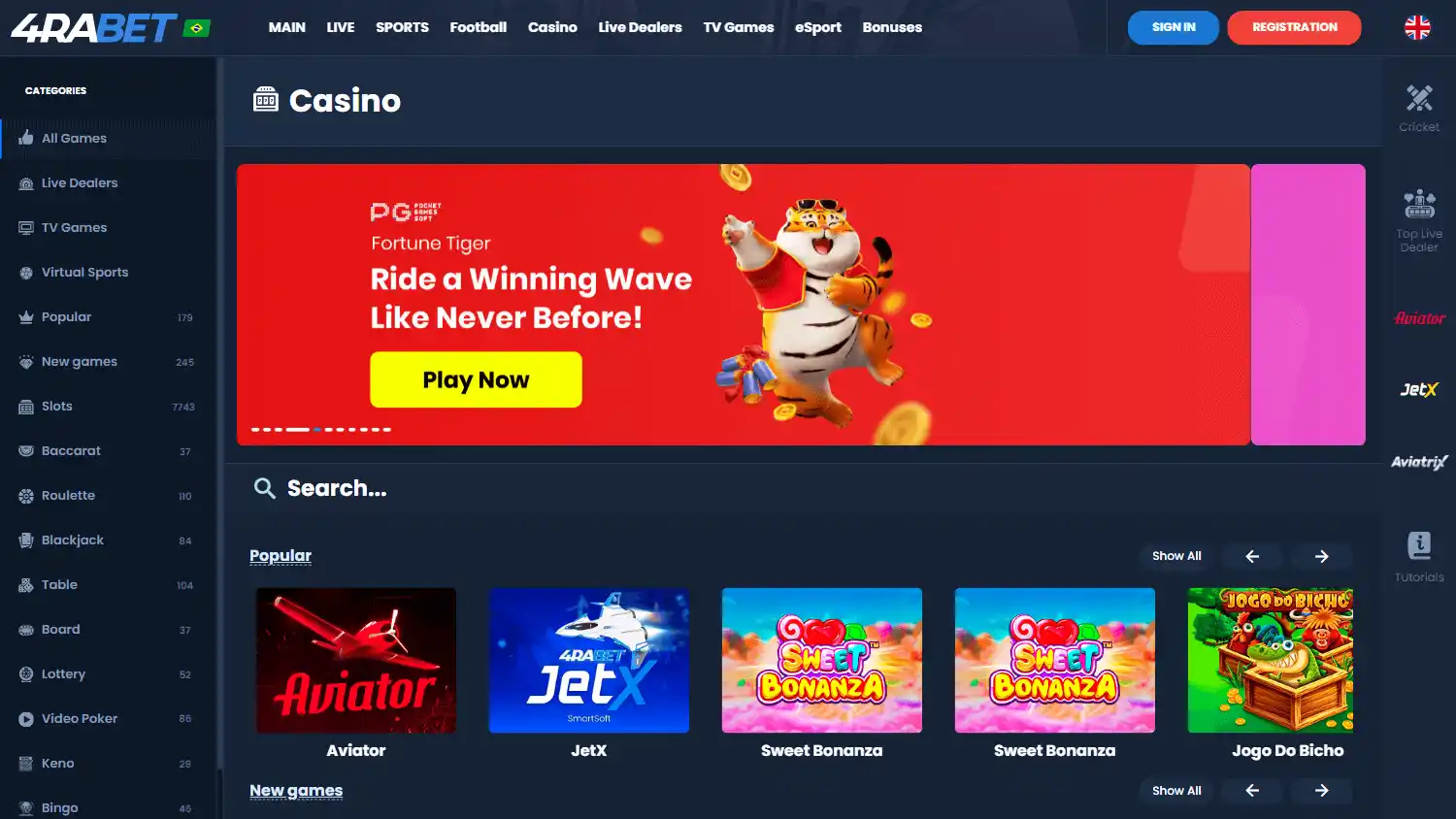 4raBet Casino screenshot 2