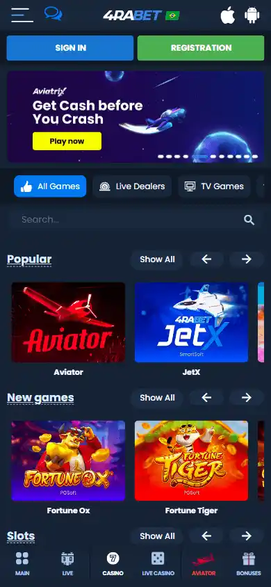 4raBet Casino screenshot 5