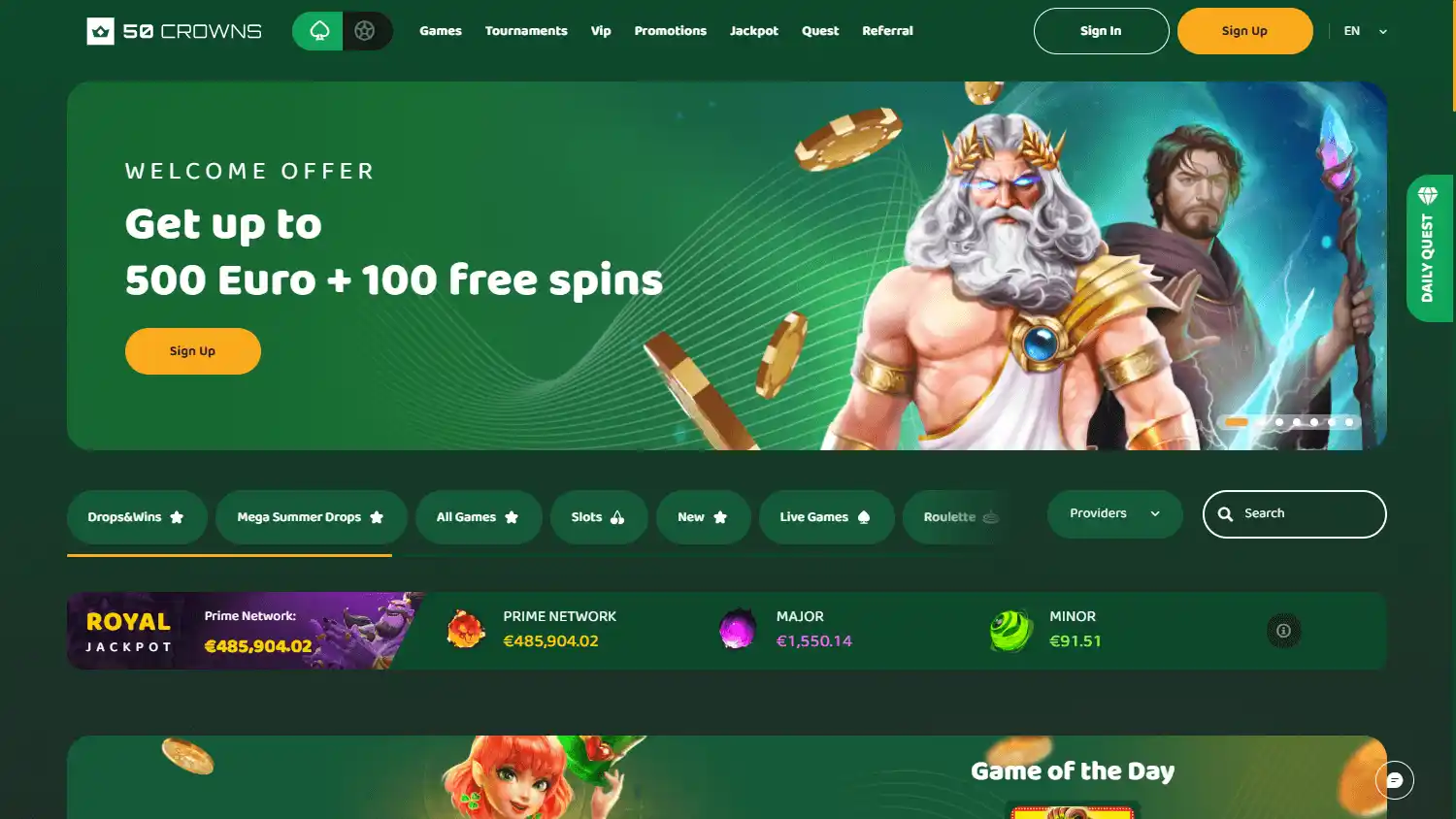 50 Crowns Casino screenshot 1