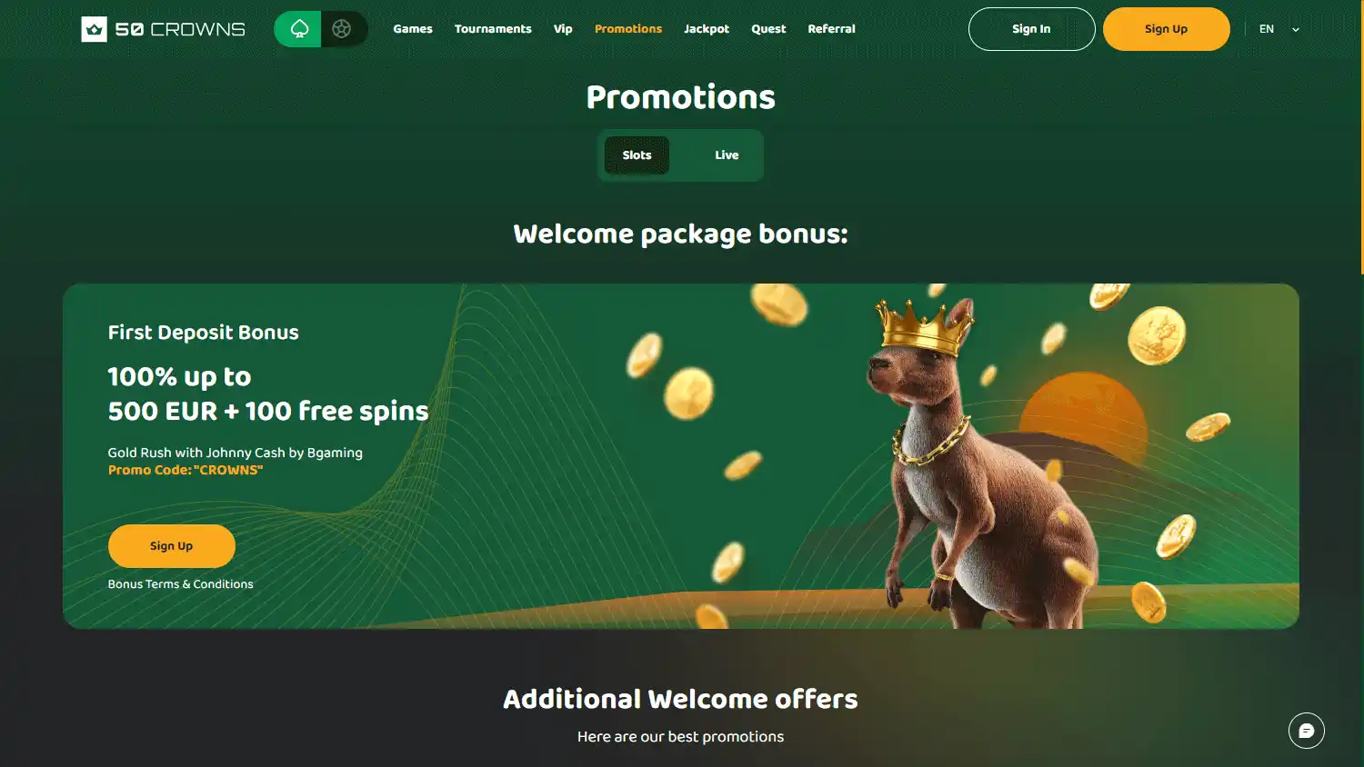 50 Crowns Casino screenshot 3