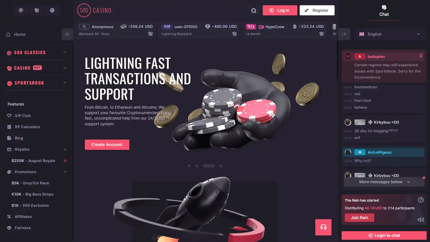 500 Casino screenshot 1