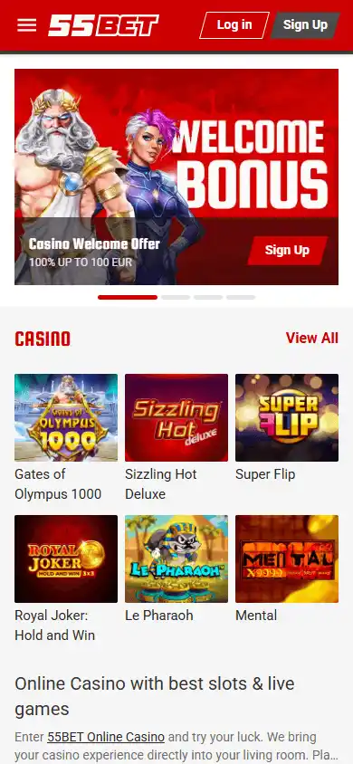 55Bet Casino screenshot 4