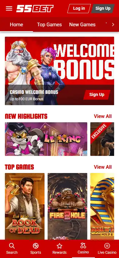 55Bet Casino screenshot 5