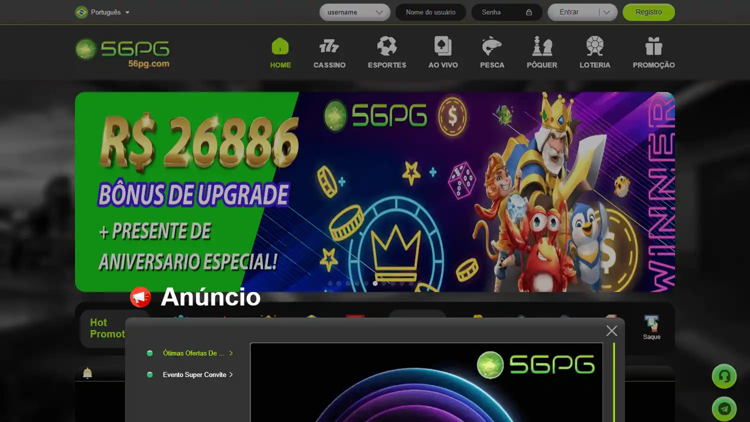 56PG Casino screenshot 1