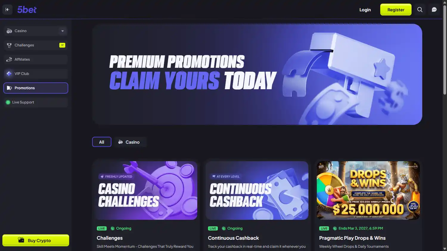 5bet Casino screenshot 3