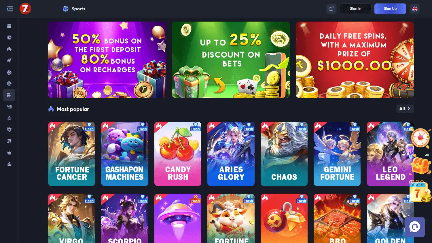 7.bet Casino screenshot 1