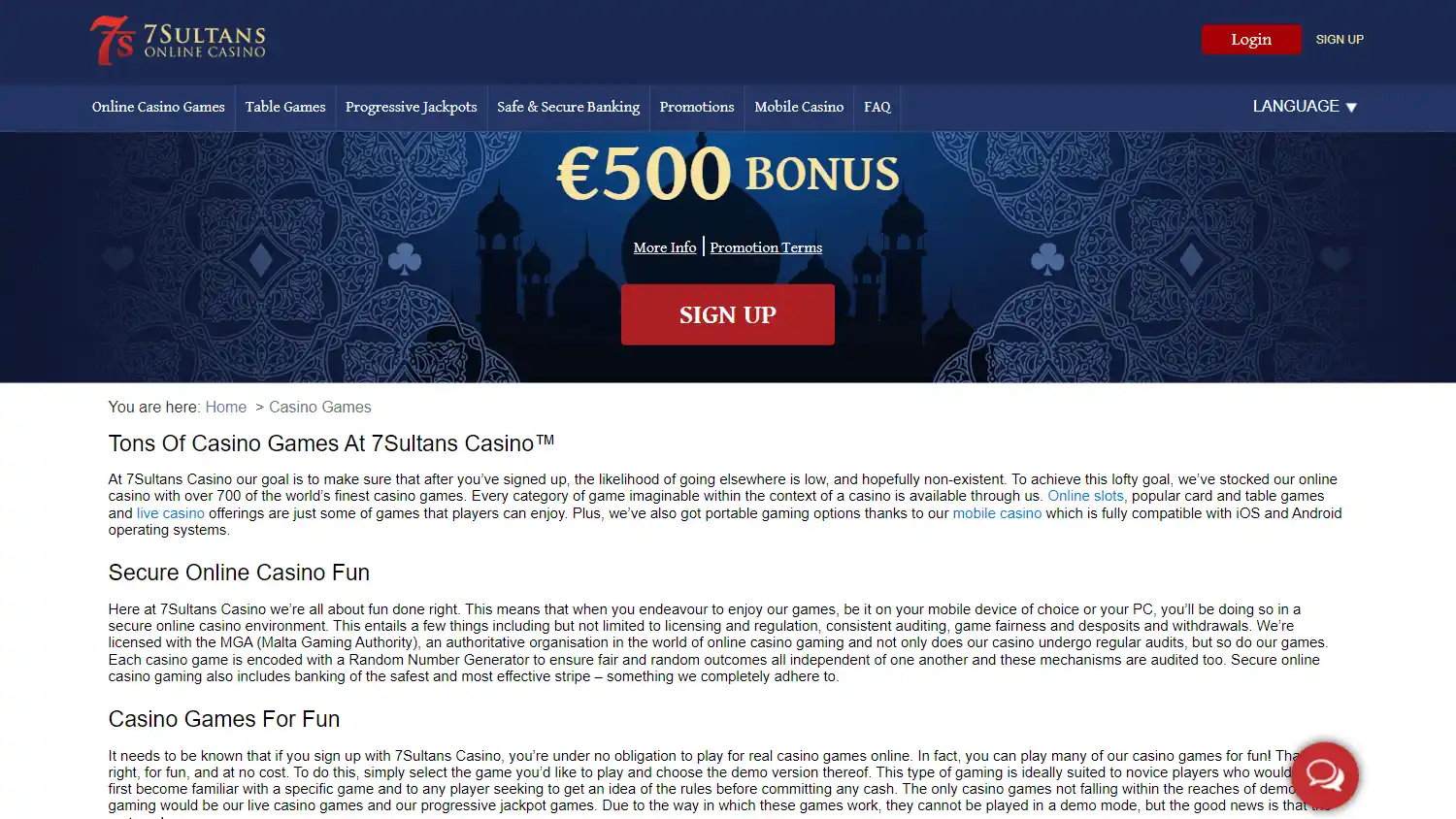 7 Sultans Casino screenshot 2