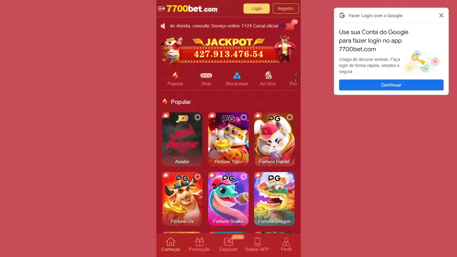 7700bet Casino screenshot 1