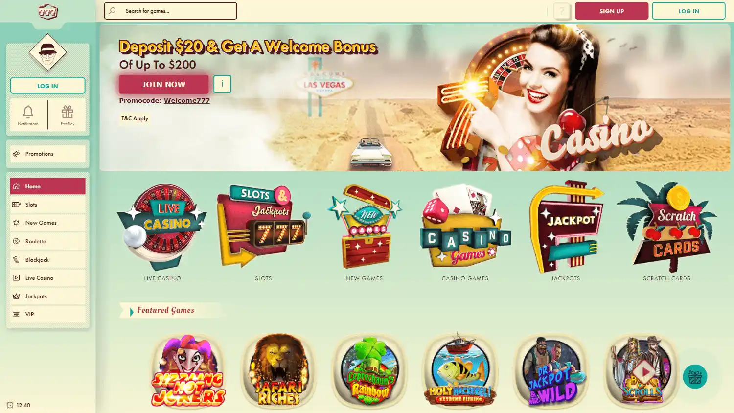 777 Casino screenshot 1
