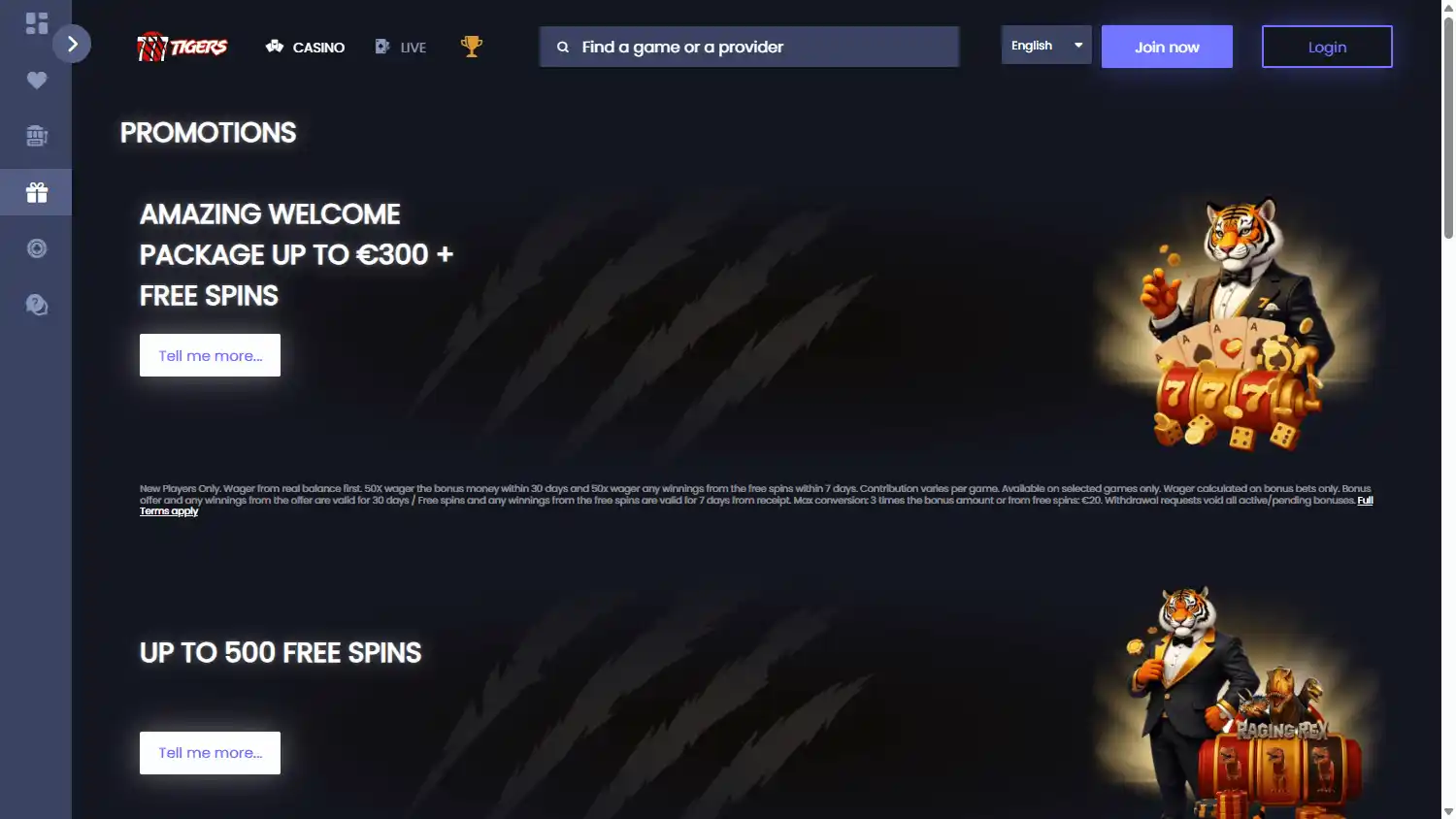 777Tigers Casino screenshot 3