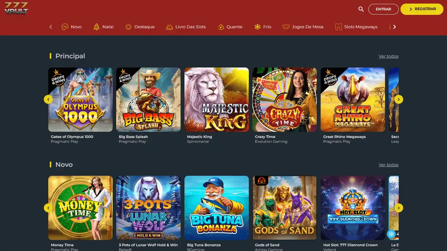 777vault Casino screenshot 1