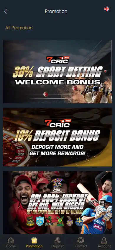 7cric Casino screenshot 6