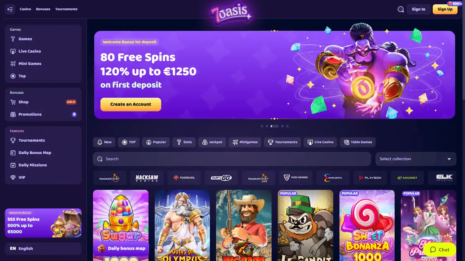 7oasis Casino screenshot 2