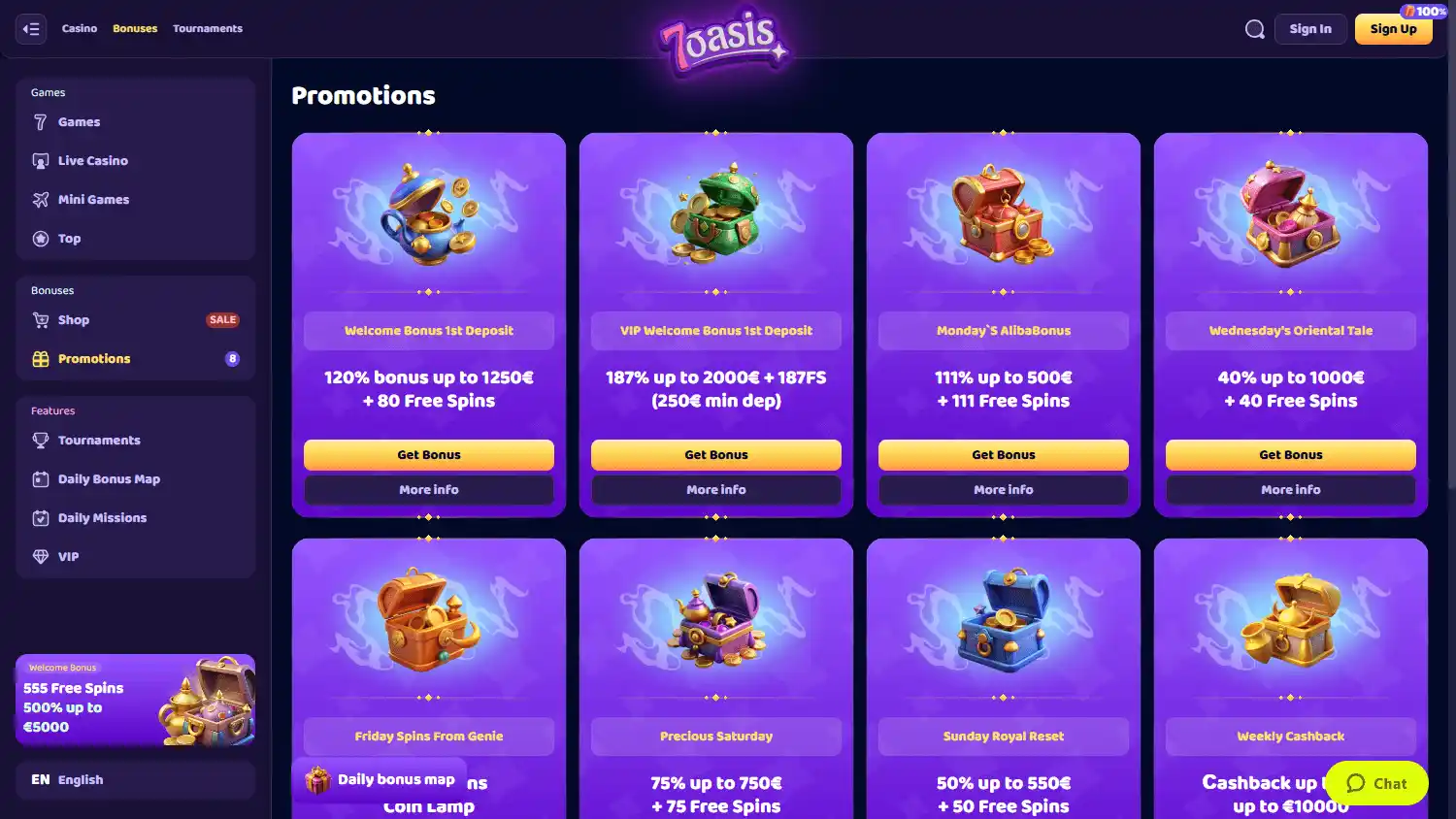 7oasis Casino screenshot 3
