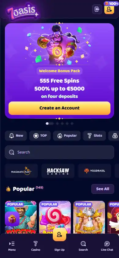 7oasis Casino screenshot 4