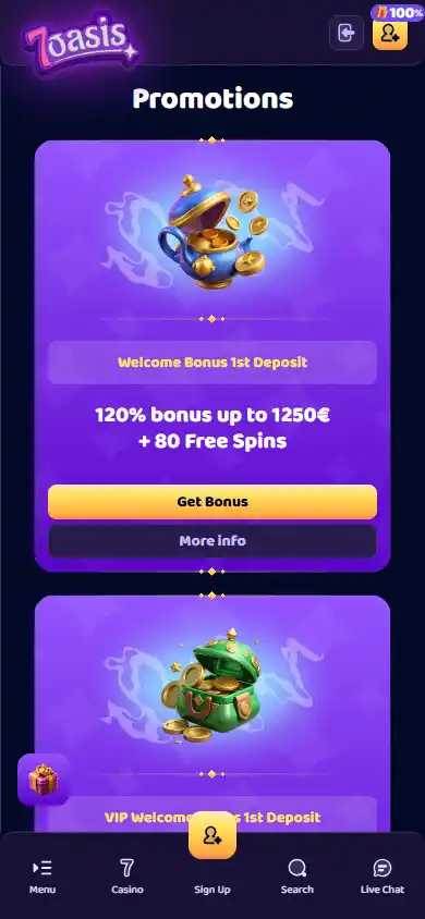 7oasis Casino screenshot 6