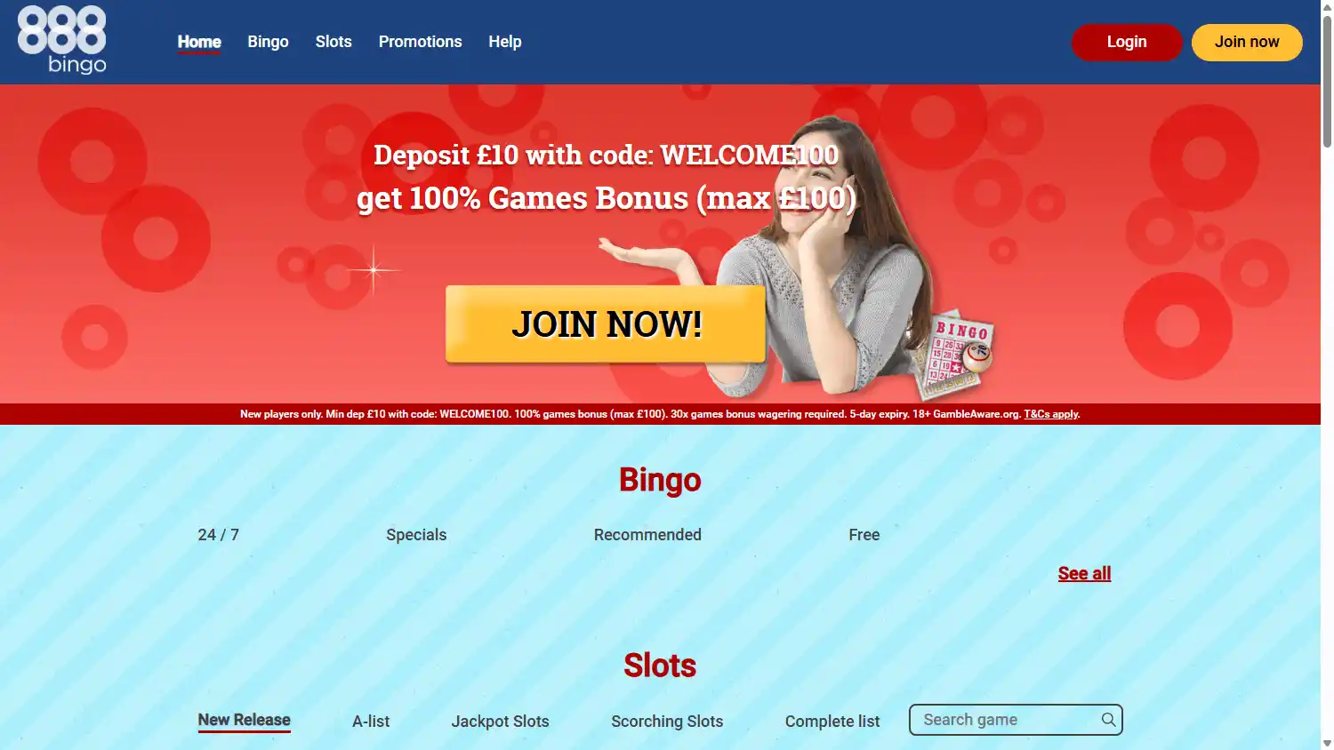 888 Bingo Casino screenshot 1