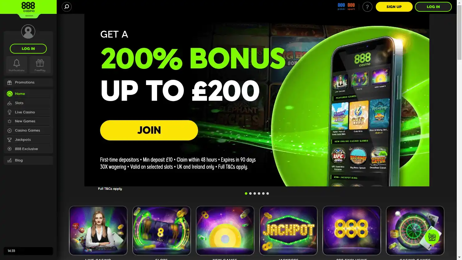 888 Casino DK screenshot 1