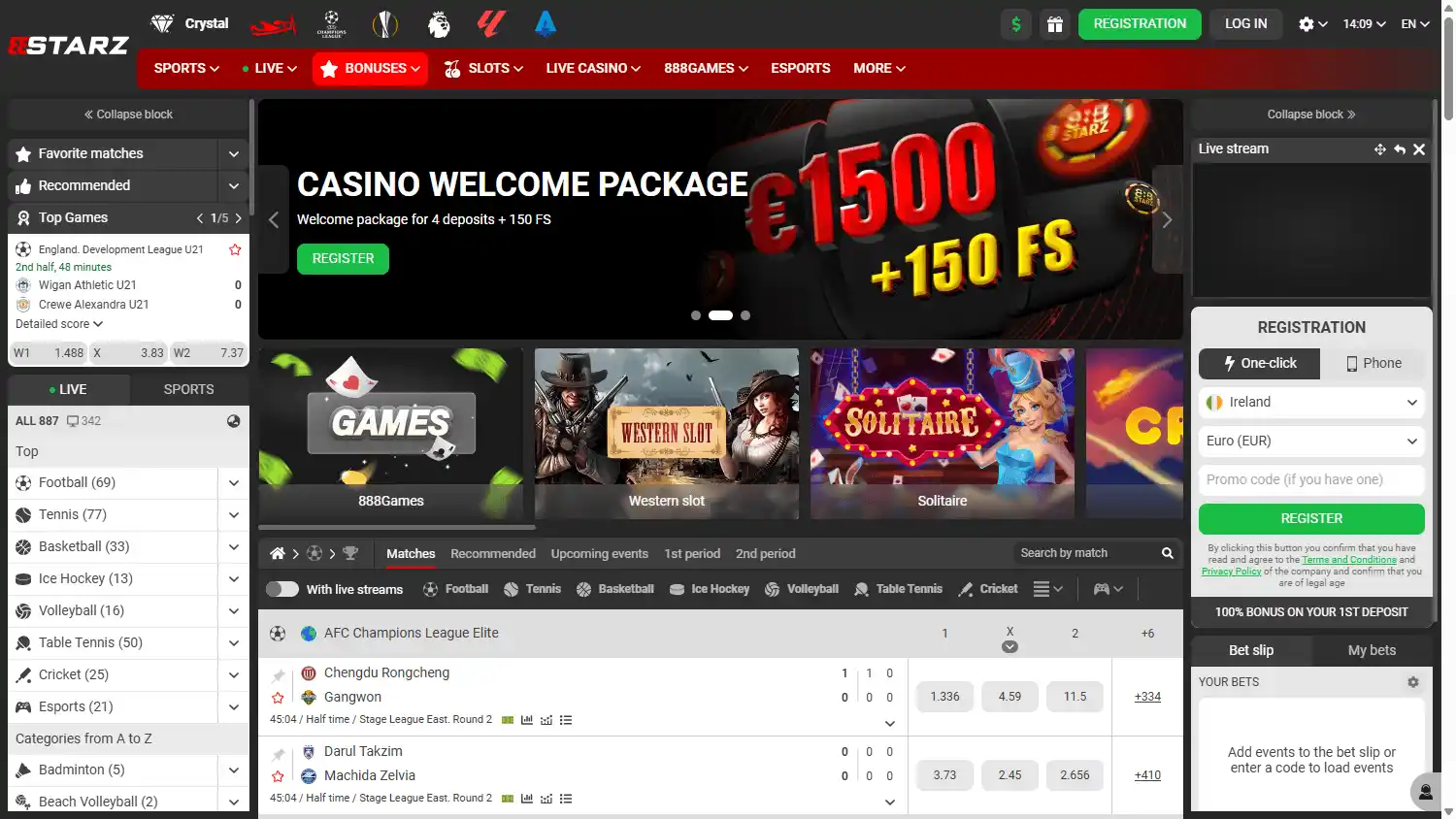 888Starz Casino screenshot 1