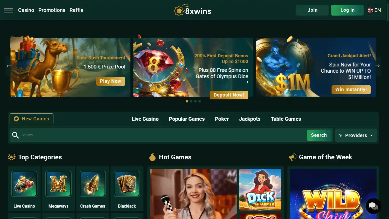 8xwins Casino screenshot 1