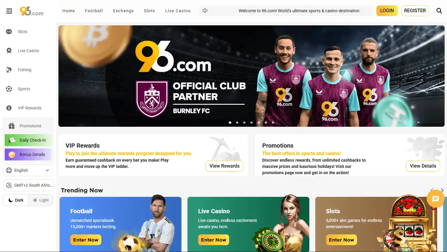 96.com Casino screenshot 1