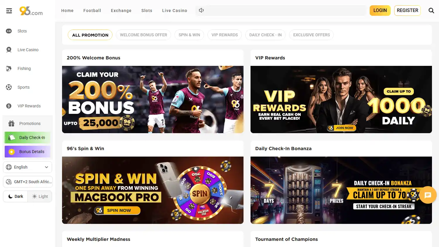 96.com Casino screenshot 3