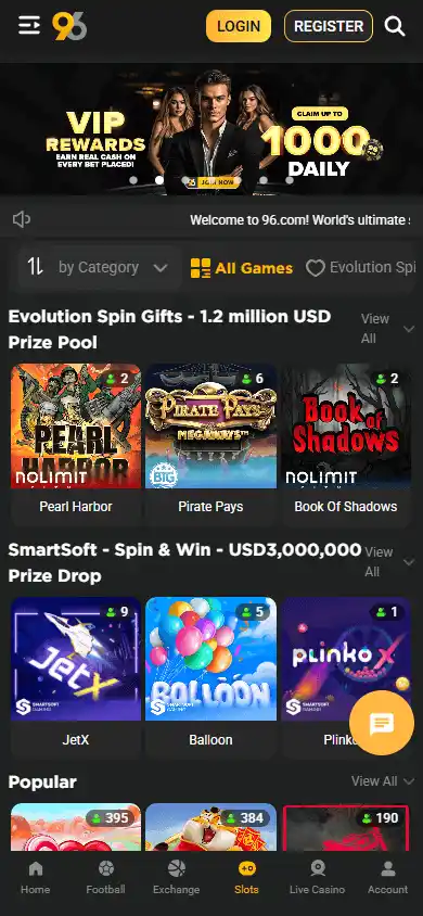 96.com Casino screenshot 5