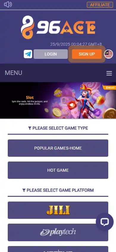 96ACE Casino screenshot 5