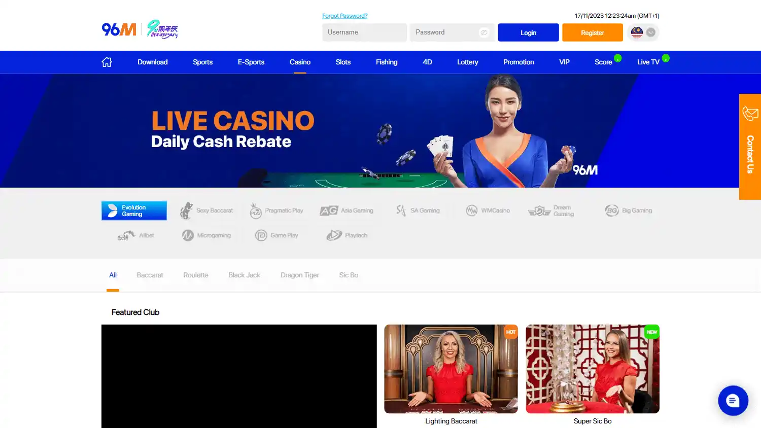 96M Casino screenshot 1