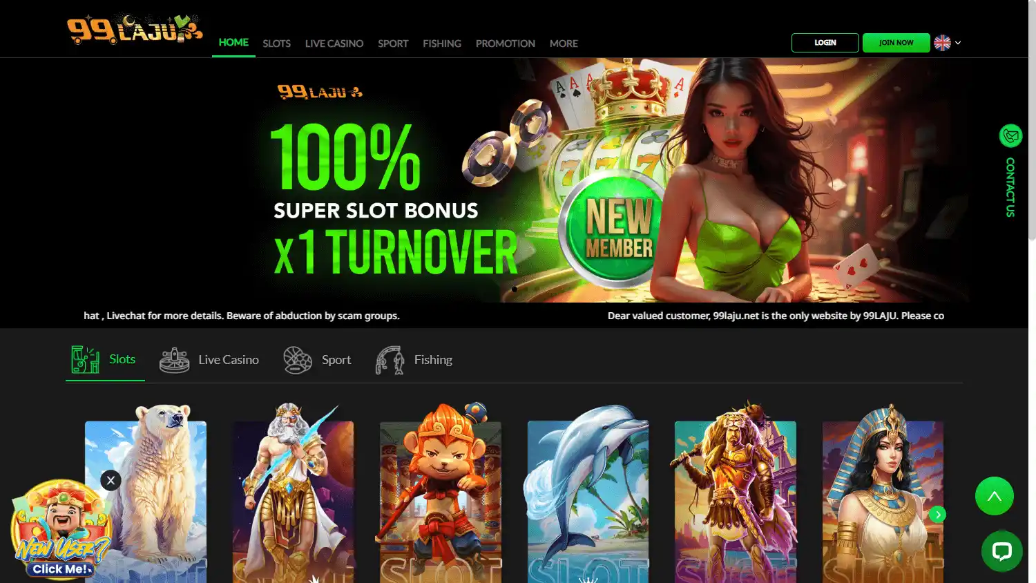 99LAJU Casino screenshot 1