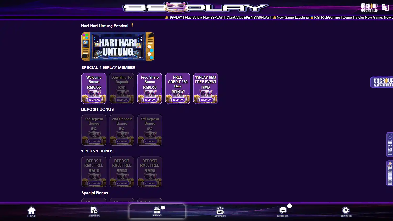 99Play Casino screenshot 2