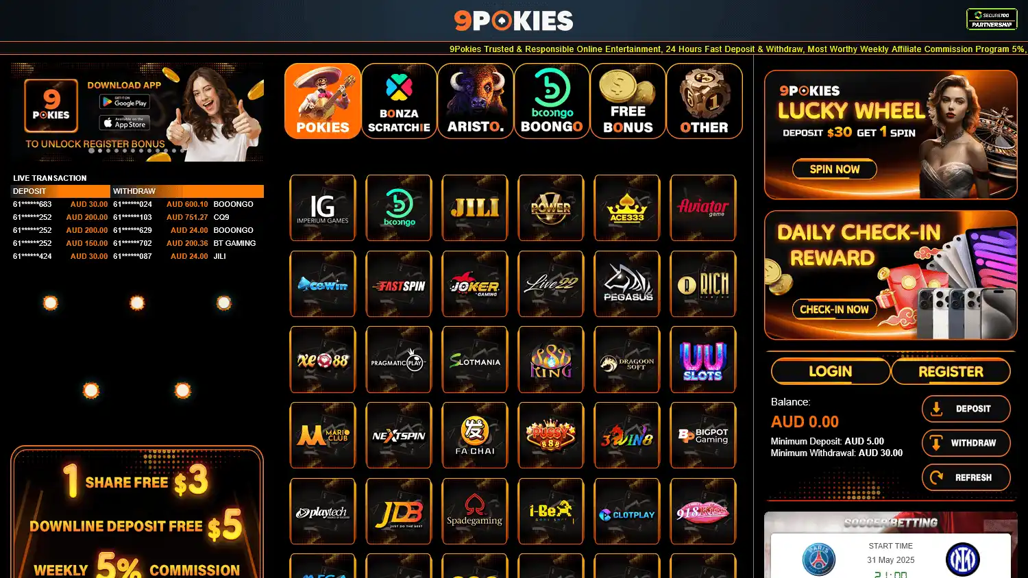 9POKIES Casino screenshot 1