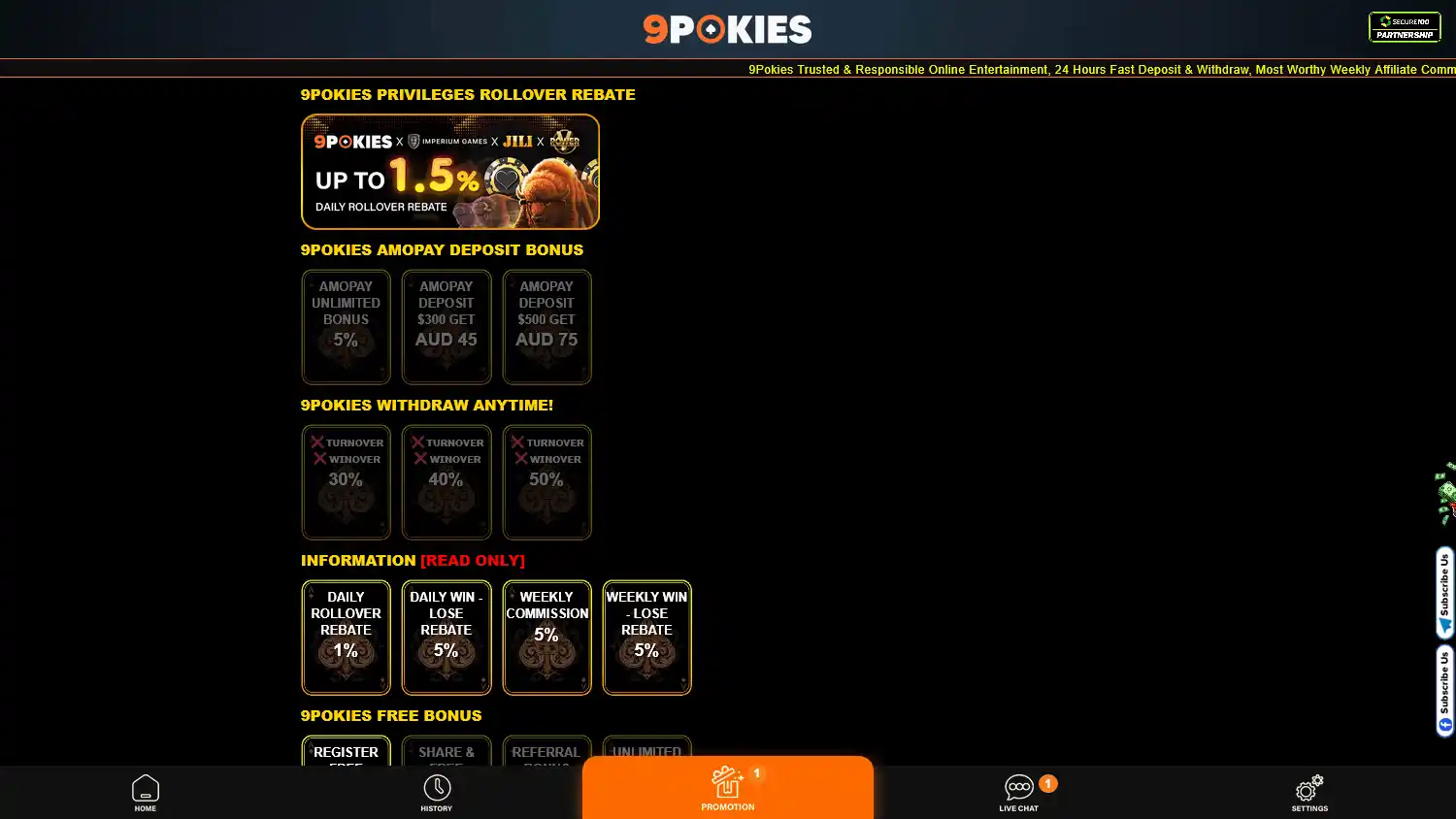 9POKIES Casino screenshot 2
